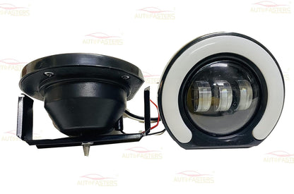 AUTOFASTERS 3 Lens Led Fog Light with Day Running Light For Mahindra Bolero, (White Yellow)