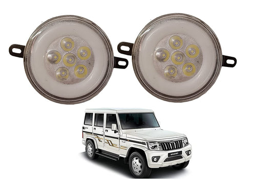 AUTOFASTERS Car 6 Led Fog Light With DRL For New Mahindra Bolero Model 2020 (White)