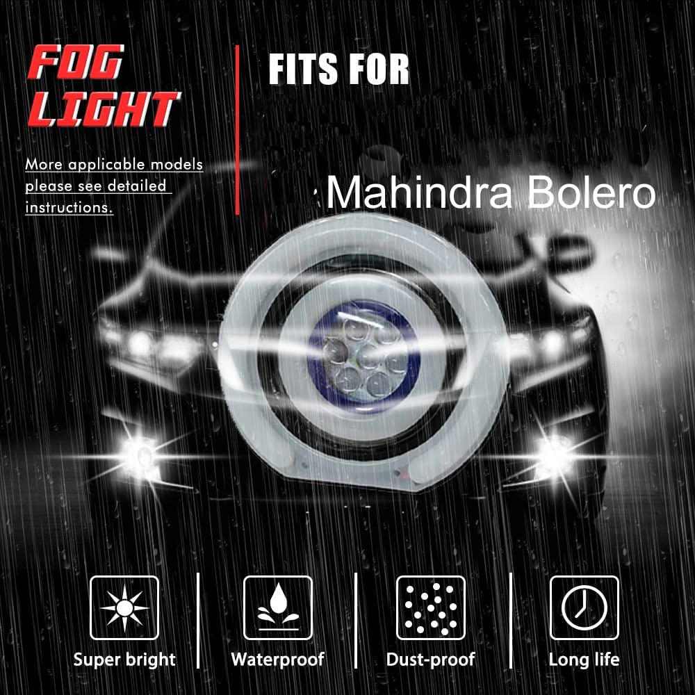 AUTOFASTERS 6 Led Car Bumper Fog Lights with Day Running Light Fits For Mahindra Bolero -White