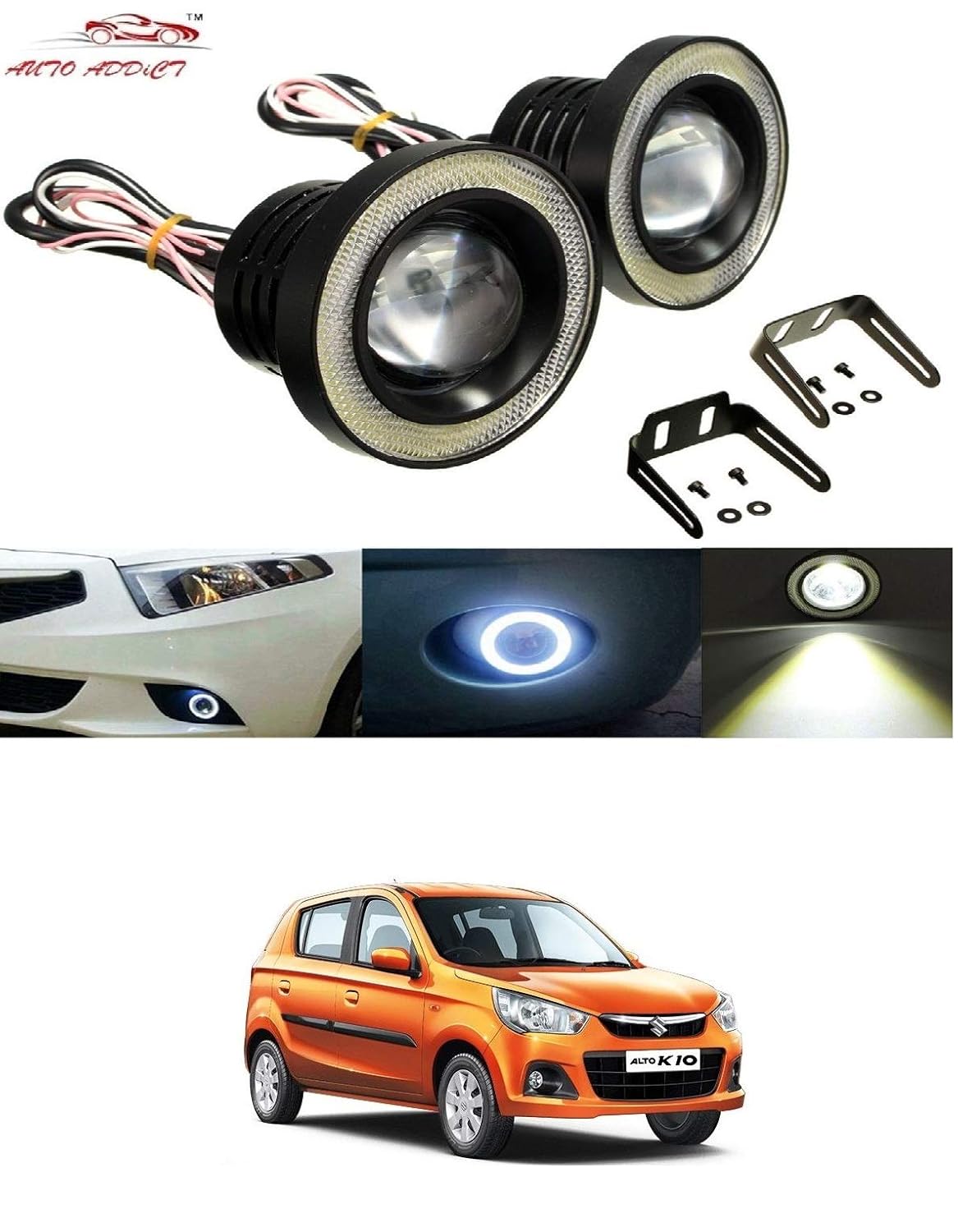 Autofasters LED Fog Lamp Unit for Universal For Car Alto ()