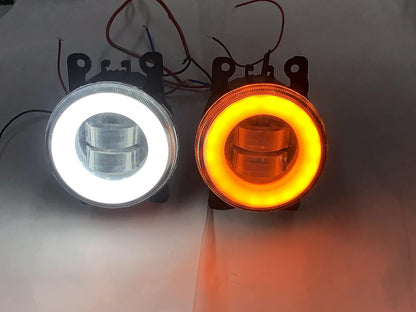 AUTOFASTERS Car LED Lens Fog Light with DRL & Indicator For Swift, Ritz, Swift Dzire, Baleno, WagonR, S Cross, XL6, Ertiga, SX4, Ciaz, Brezza Celerio, Kwid, Nexon- White