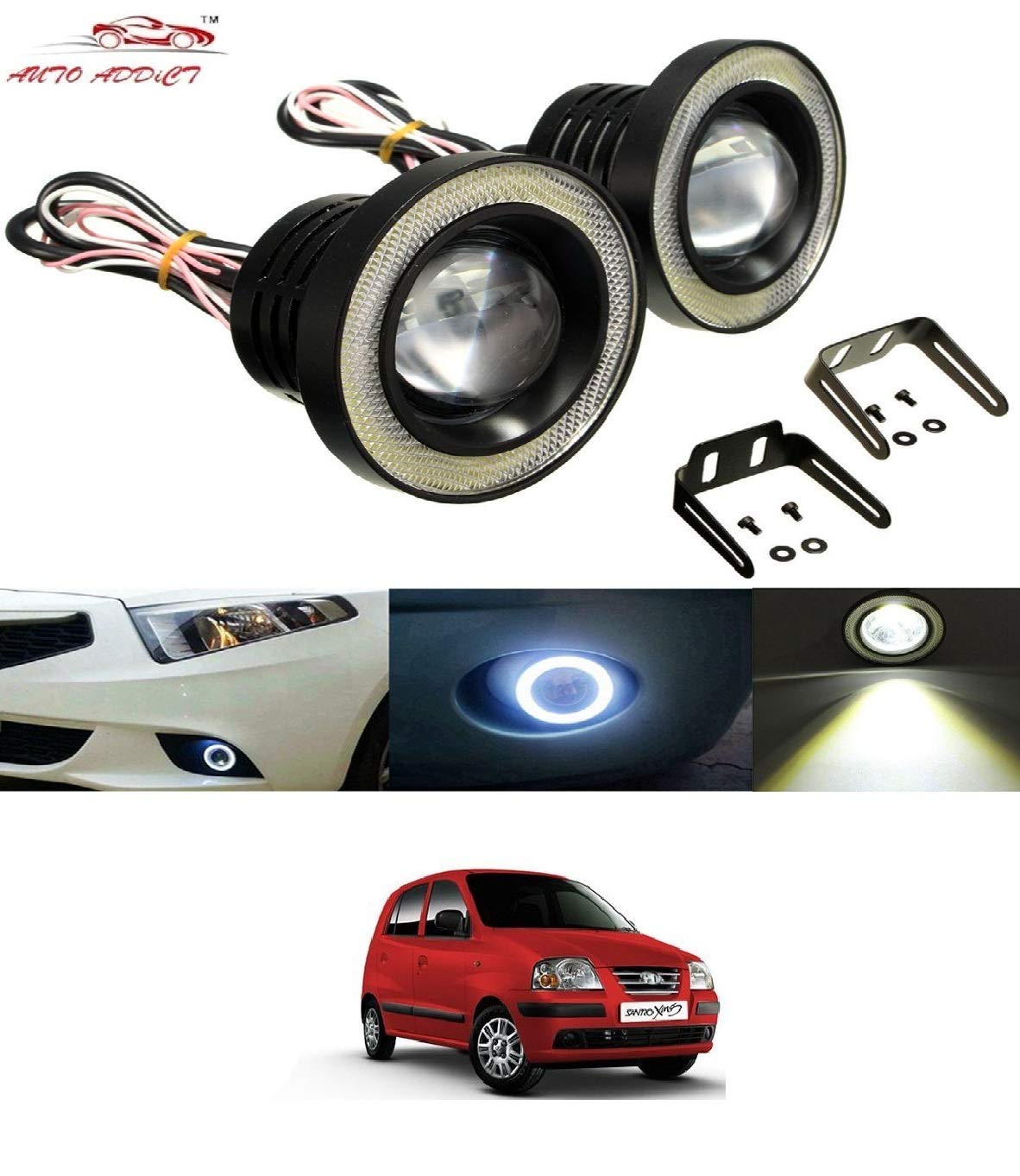 Autofasters LED Fog Lamp Unit for Hyundai Santro Xing ()