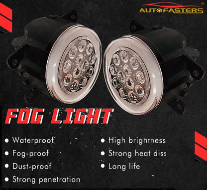 AUTOFASTERS Car 12 LED Fog Light With Day Running Light For Swift, Dzire, Baleno, S Cross, XL6, Ertiga, Brezza, Celerio, Nexon, Harrier, Safari, Punch -White, Yellow