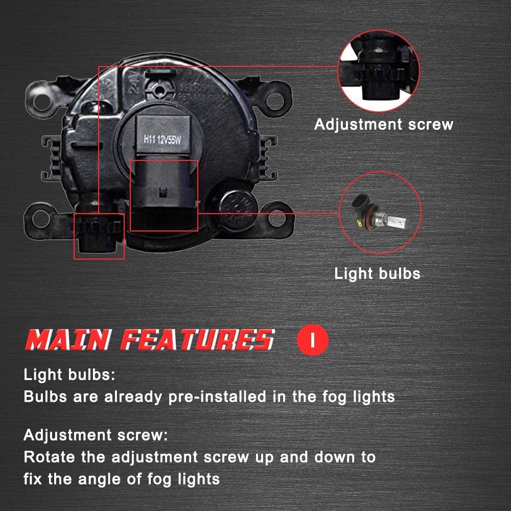 AUTOFASTERS Fog Lights Lamp Light for Swift, Swift Dzire Baleno,Wagoner, S-Cross-XL6, Ertiga Ignis- Ciaz-Brezza-Celerio With H8 12V 35W Halogen Bulbs (Clear Lens)