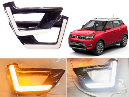 Autofasters® DRL Day Running Light with indicator For New Mahindra XUV300