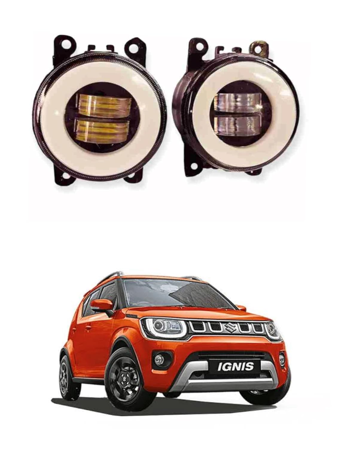 Autofasters Tata Harrier, punch, Urban Cruiser, Belta ,Glanza , Brezza , XL6-154 Fog Lamp Car Halogen for Maruti Suzuki, Tata, Toyota (12 V, 35 W) (Swift, WagonR, Celerio, SX4, Swift Dzire, Baleno, S-Cross, Ertiga, Pack of 2)