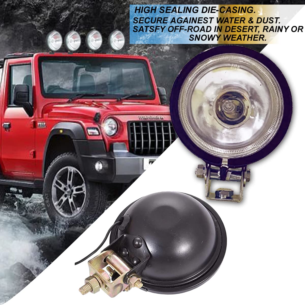 AUTOFASTERS Halogen Round Off-road Driving Fog Lights 2Pcs 80mm Super Bright Halogen Hunter lights Work Lights Fit for Motorcycles Car ATV SUV UTV Truck Tractor -White