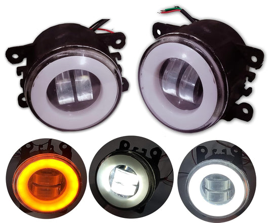 AUTOFASTERS Car LED Lens Fog Light with DRL & Indicator For Swift, Ritz, Swift Dzire, Baleno, WagonR, S Cross, XL6, Ertiga, SX4, Ciaz, Brezza Celerio, Kwid, Nexon- White