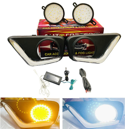 AUTOFASTERS® Day Running Light With Led Fog Light and Indicator for Mahindra Bolero Make 2020